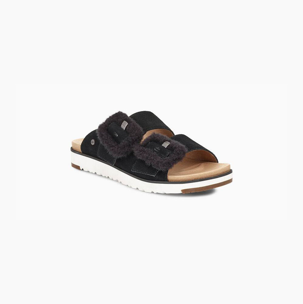 UGG Fluff Indio - Sandaler Dame - Svart (NO-W367)